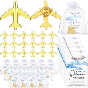 Airplane Pins Gift Set for Flight Attendant Travel Party Decorations - 50 pcs